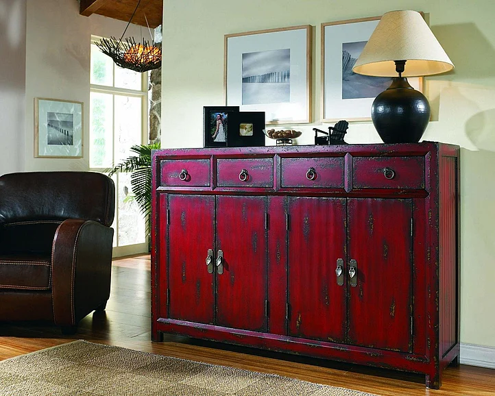 Hooker Furniture Seven Seas 58 inches Red Asian Cabinet 500-50-711