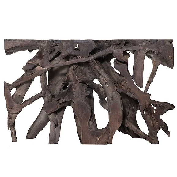 Harp & Finial Jakarta Small Console Table- Gray | Gray Finish On Teak Wood HFF24985