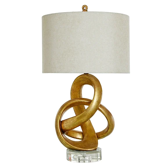Harp & Finial Bingley Table Lamp | Gold Finished Metal Body With Crystal Base HFL333585
