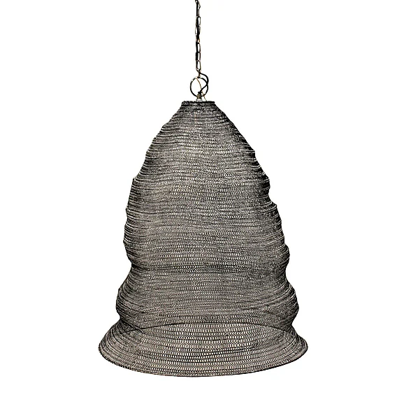 Harp & Finial Narla Pendant- Large | Blackfinish On Metal Shade HFL95051