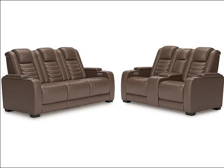 High Impact Power Recliner 2Pc Living Room Set in Tobacco