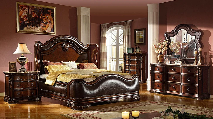 Galaxy Home Bella 2pc Bedroom Set in Dark Walnut