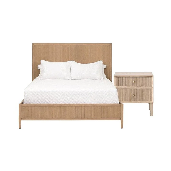 Essentials For Living Highland 2pc Standard Bedroom Set in Natural Oak