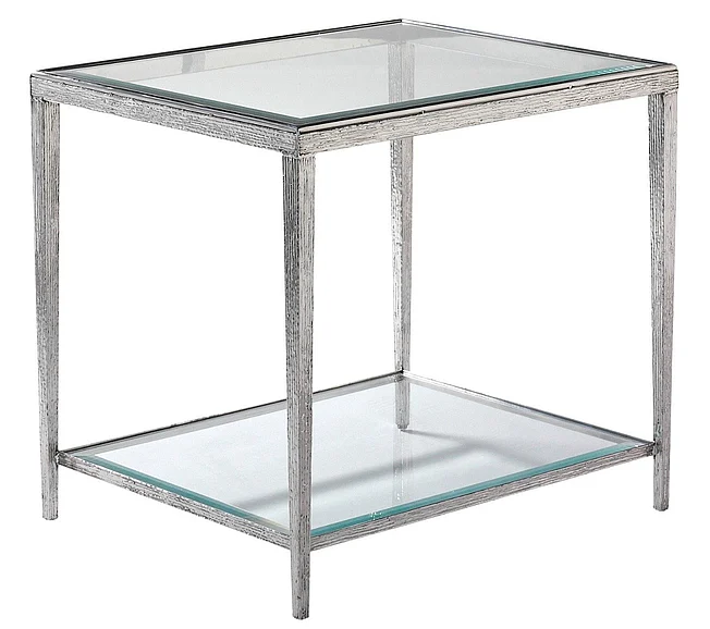Maitland-Smith Jinx Rectangular Side Table in Nickel HM1019E