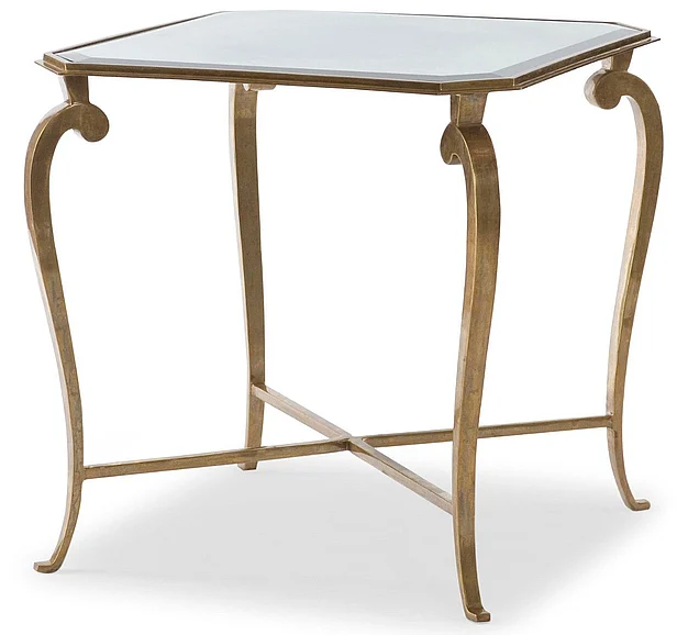 Maitland-Smith Gliss Square Lamp Table in Antique Gold HM1043 CLOSEOUT