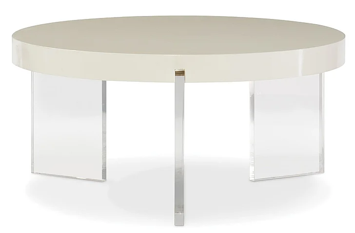 Maitland-Smith Gem Cocktail Table in Creme Lacquer HM1265 CLOSEOUT