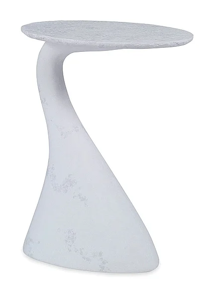 Maitland-Smith Chisel Chairside Table in White HM1302 CLOSEOUT