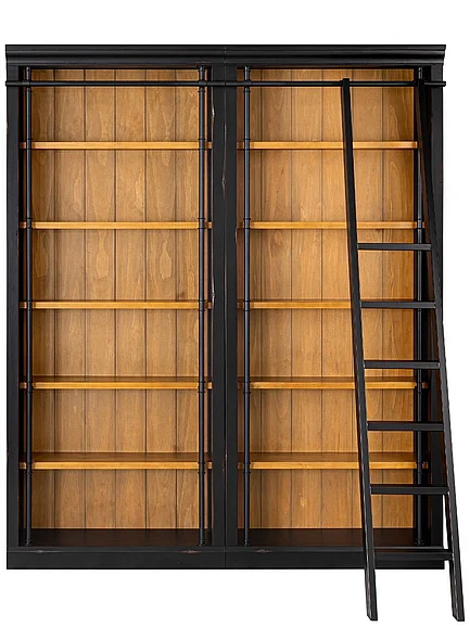 Emma Mason Essentials Bordeaux 2pc Bookcase Set in Black