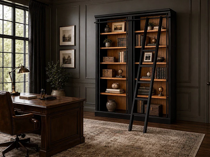 Emma Mason Essentials Bordeaux 2pc Bookcase Set in Black