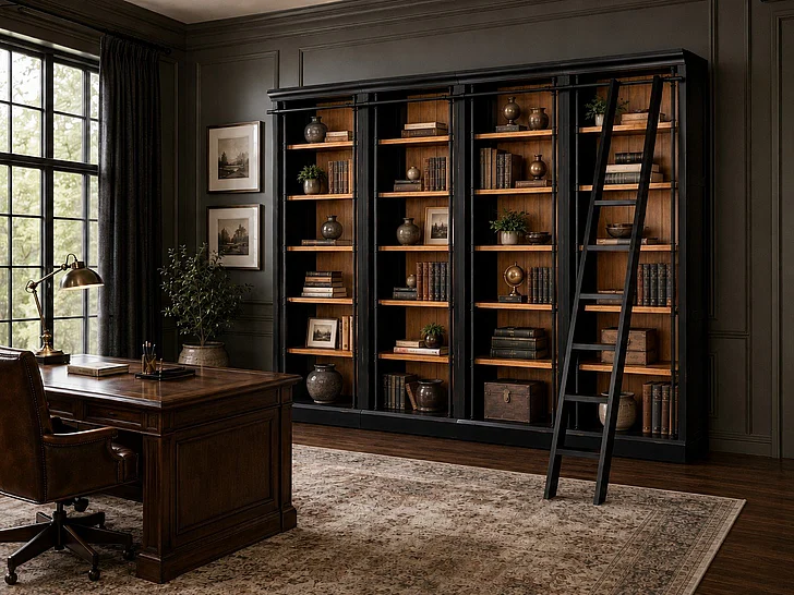 Emma Mason Essentials Bordeaux 4pc Bookcase Set in Black