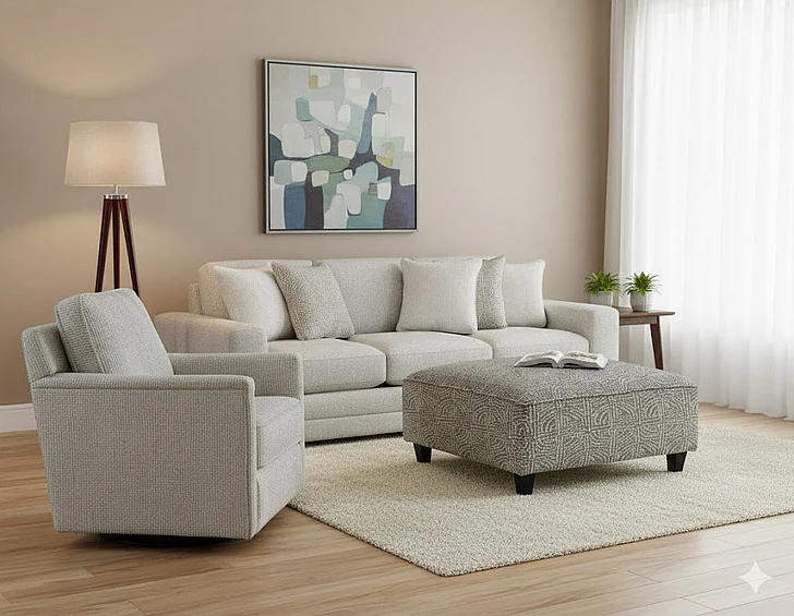 Southern Motion Hogan Cotton 7003 2pc Living Room Set in Off White