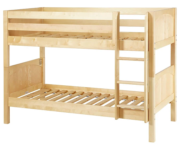 Maxtrix Bare Bone Low Bunk (4 x Low) Panel Bedroom Set in Natural
