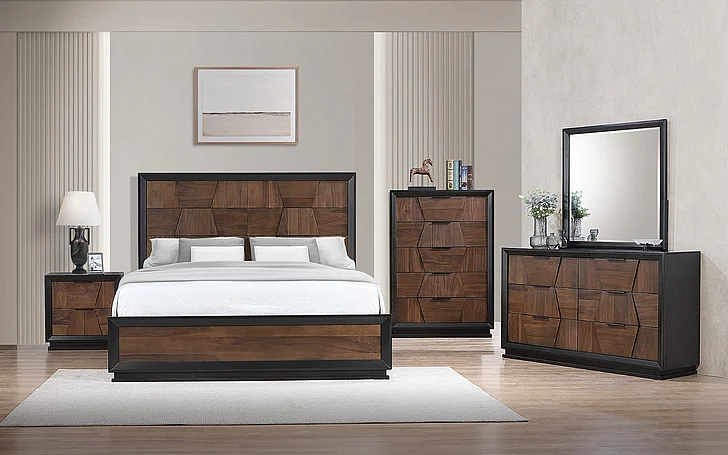 Galaxy Home Houston 2Pc Bedroom Set in Walnut 733569225798