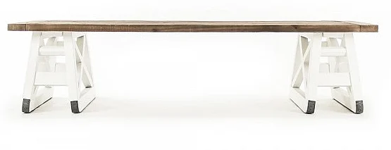Zentique Egor Coffee Table in Natural/Distressed White HS114