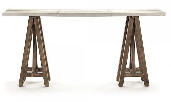 Zentique Doux Wall Console Table in Suede Leather HS120