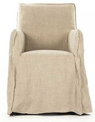 Zentique Cecilia Arm Chair in Cream Linen (Set of 2) HS140
