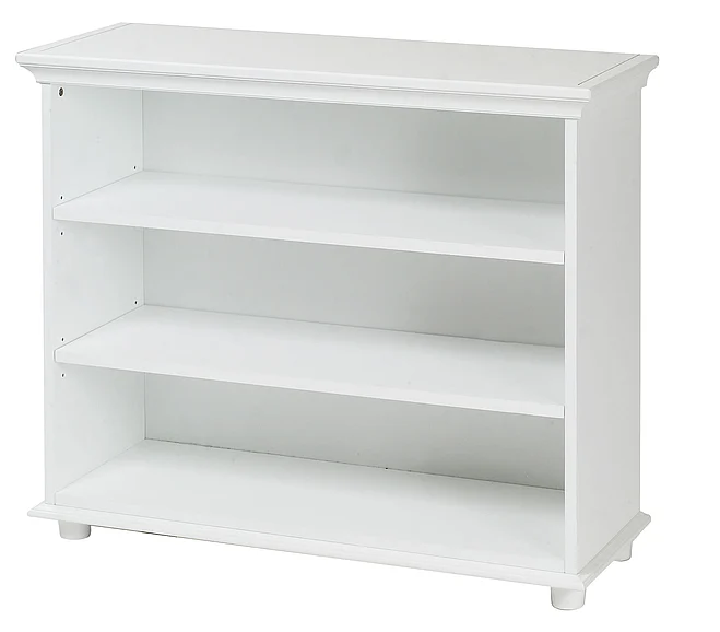 Maxtrix 3 Shelf Bookcase with Crown and Base in White HUGE3W