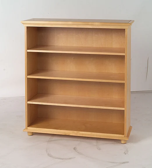Maxtrix 4 Shelf Bookcase with Crown and Base in Natural HUGE4N
