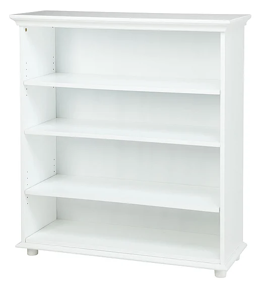 Maxtrix 4 Shelf Bookcase with Crown and Base in White HUGE4W