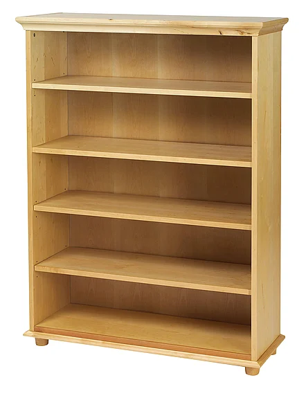 Maxtrix 5 Shelf Bookcase with Crown and Base in Natural HUGE 5-001