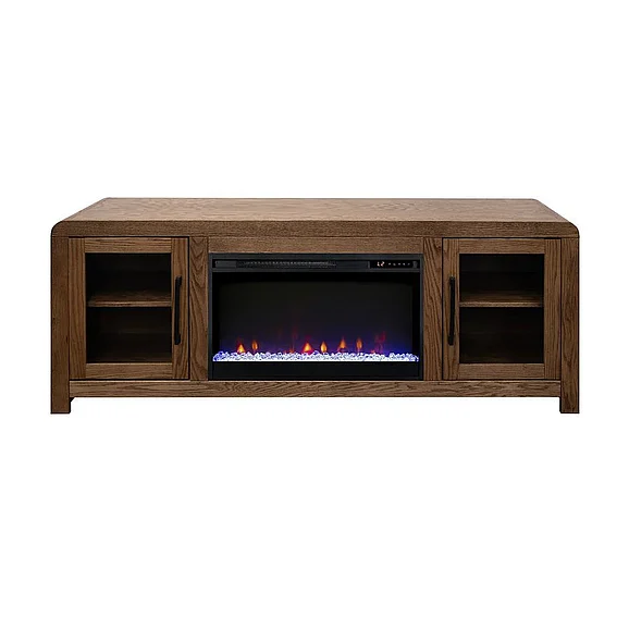 Legends Haven 65" Fireplace Console w/doors in Bourbon HV5225.OBR