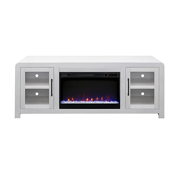 Legends Haven 65" Fireplace Console w/doors in White HV5225.WTO