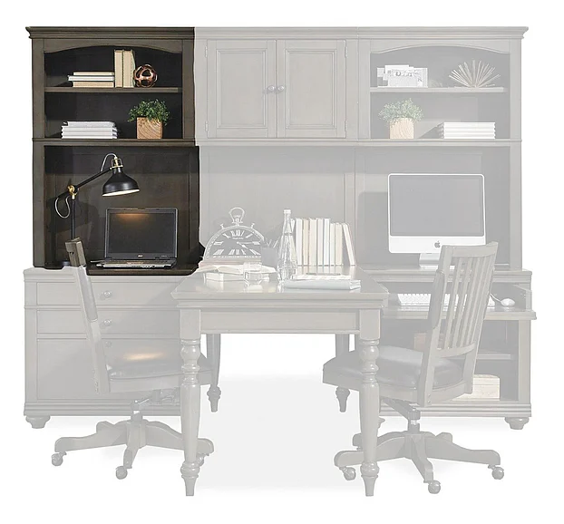 Aspenhome Oxford Modular LF Open Hutch in Peppercorn I07-385L-PEP