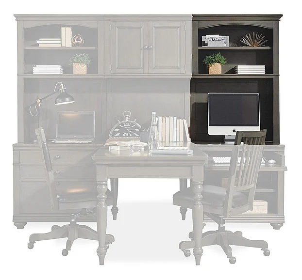 Aspenhome Oxford Modular RF Open Hutch in Peppercorn I07-385R-PEP