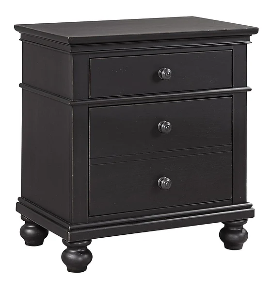 Aspenhome Oxford 2 Drawer Nightstand in Black I07-450-BLK