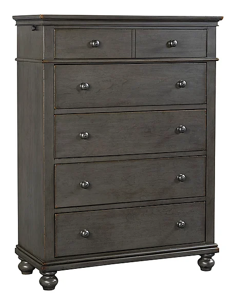 Aspenhome Oxford 5 Drawer Chest in Peppercorn I07-456-PEP-2