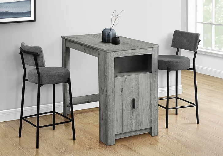Monarch Specialties Felix 48" Rectangular Counter Height Table Small Storage Grey Laminate I 1204