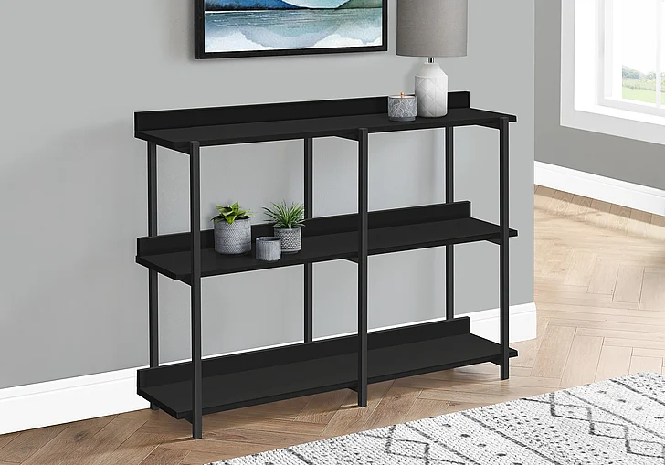 Monarch Specialties Wade Accent Table Black Laminate Black Metal I 2219