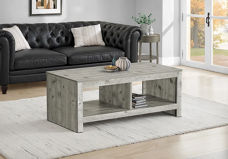 Monarch Specialties Coffee Table 44"L Cocktail Rectangular Rustique Grey Laminate I 2512