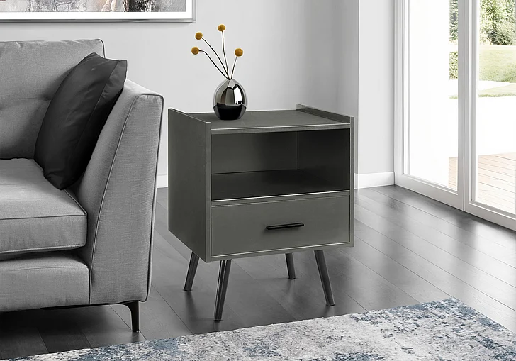 Monarch Specialties Megan Accent Table Grey Laminate I 3668