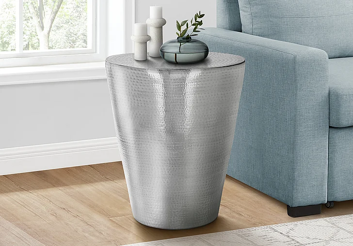 Monarch Specialties Uma Accent Table Drum Chrome Metal I 3925