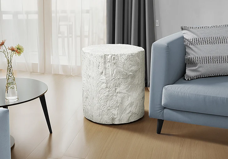 Monarch Specialties Kairo Accent Table 25"H Indoor/Outdoor Drum End Round Side Table White I 4121