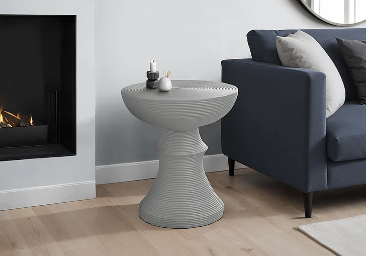 Monarch Specialties Maximilian Accent Table 25"H Indoor/Outdoor Round Grey I 4144