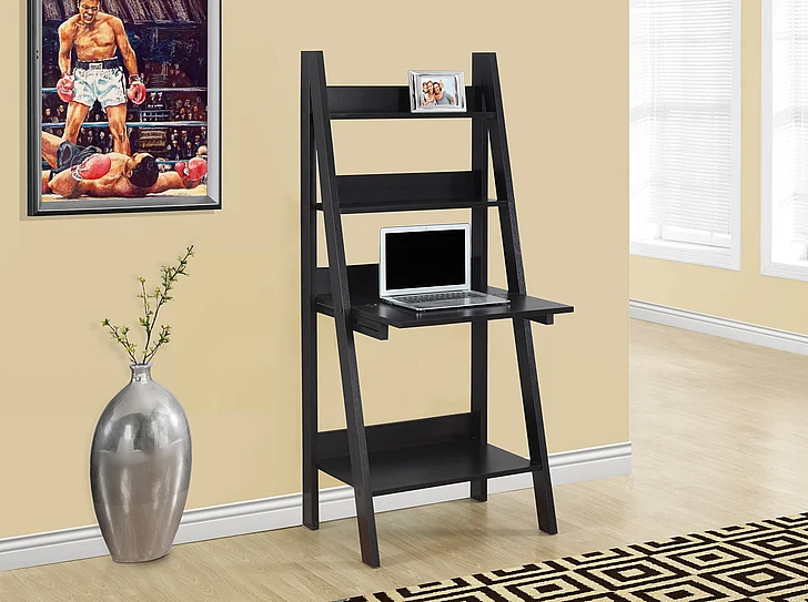 Monarch Specialties Arabella Computer Desk Leaning 61"H Brown Laminate I 7043
