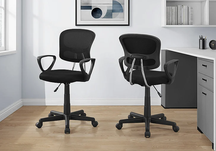 Monarch Specialties Liio Office Chair Juvenile Black Mesh Black Metal I 7260