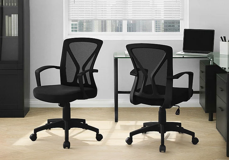 Monarch Specialties Vera Office Chair Black Mesh Black Metal I 7339