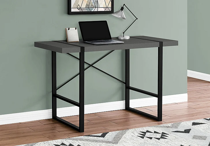 Monarch Specialties Karolina Computer Desk 48"L Grey Laminate Black Metal I 7660