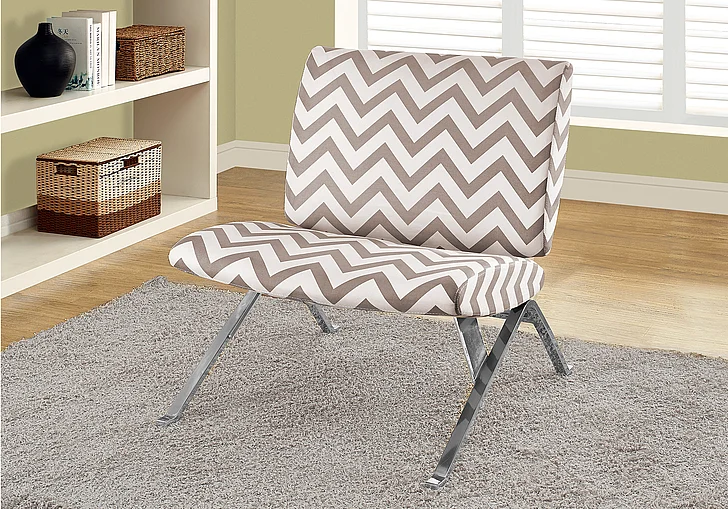 Monarch Specialties Cormac Accent Chair Upholstered Brown Fabric Chrome Metal I 8137