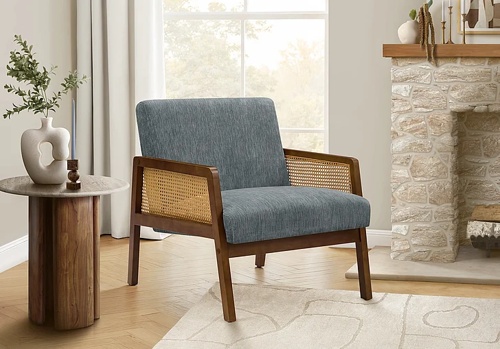 Monarch Specialties Imogen Accent Chair 30"H Upholstered Blue Fabric I 8339