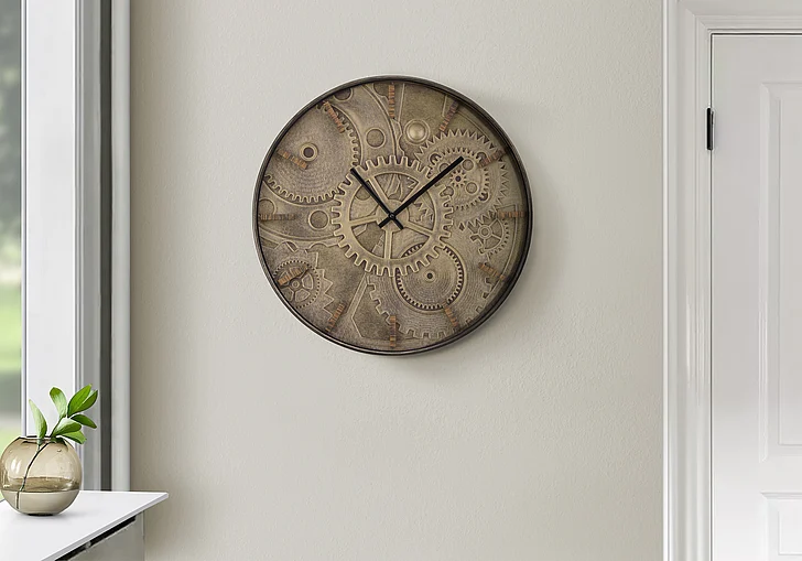 Monarch Specialties 20" Round Wall Clock Brown I 9041