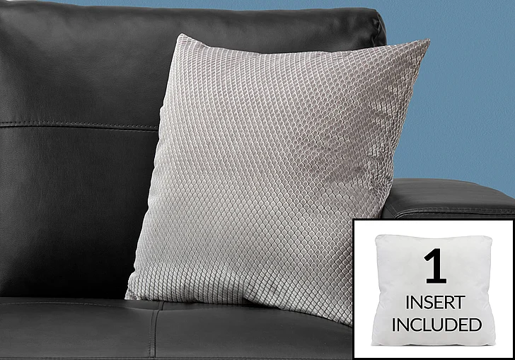 Monarch Specialties Faye Pillows 18" Square Insert Included Grey I 9306