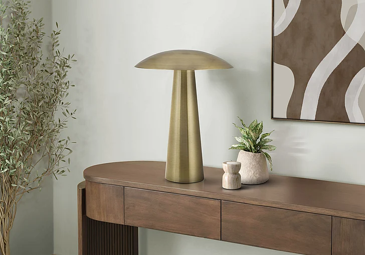 Monarch Specialties Quintina 12"H LED Table Lamp Gold Metal I 9402