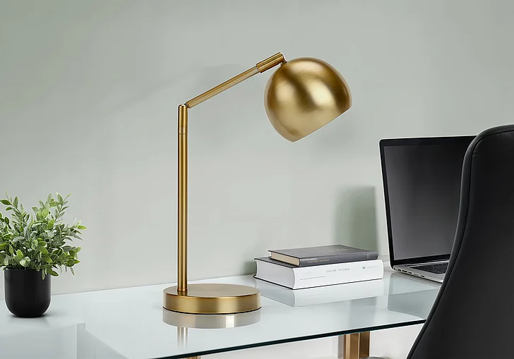 Monarch Specialties 19"H Table Lamp Gold Metal Gold Shade I 9644
