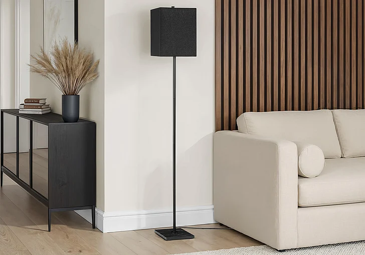 Monarch Specialties Lighting 62"H Floor Lamp Black Metal Black Shade I 9685