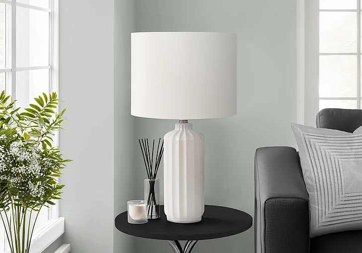 Monarch Specialties Edric 23"H Table Lamp Cream Ceramic Ivory / Cream Shade I 9873
