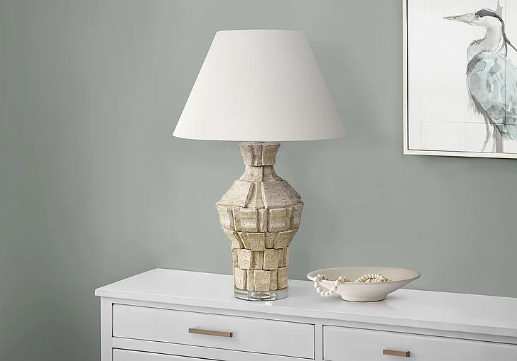 Monarch Specialties Quill 28"H Table Lamp Beige Resin Ivory / Cream Shade I 9934